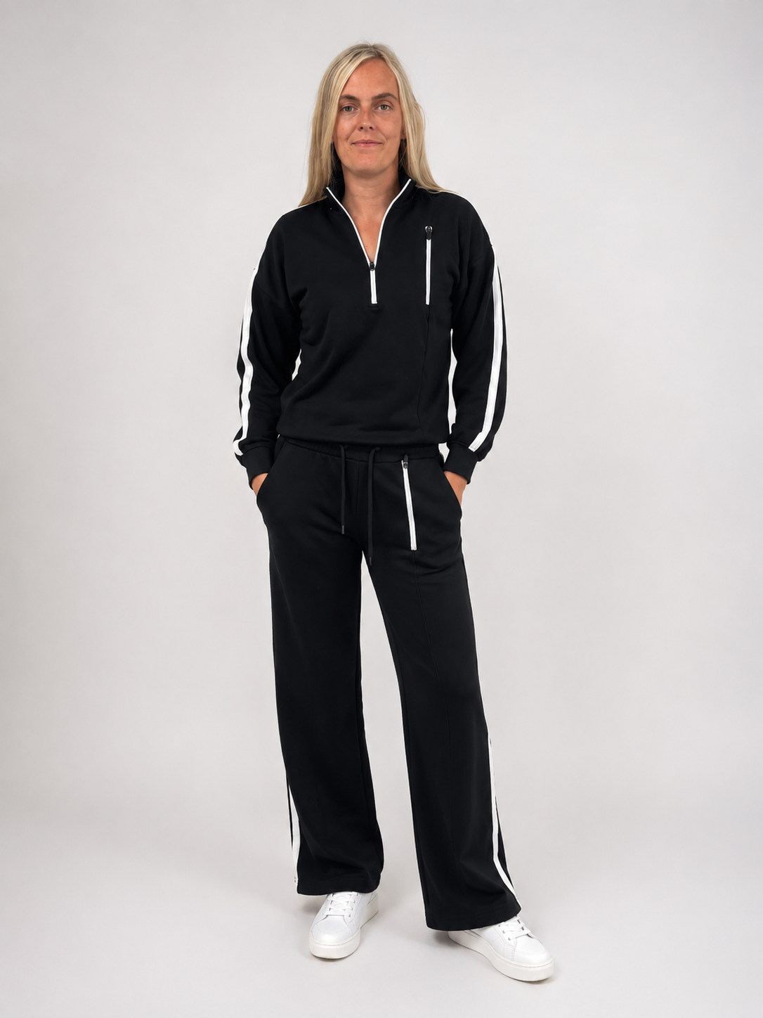 The Monaco Contrast Tracksuit- BLACK