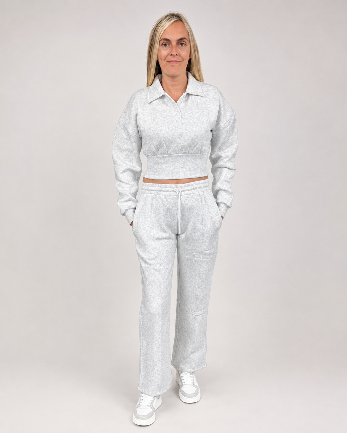 The Chelsea Polo Lounge Set - Ash grey