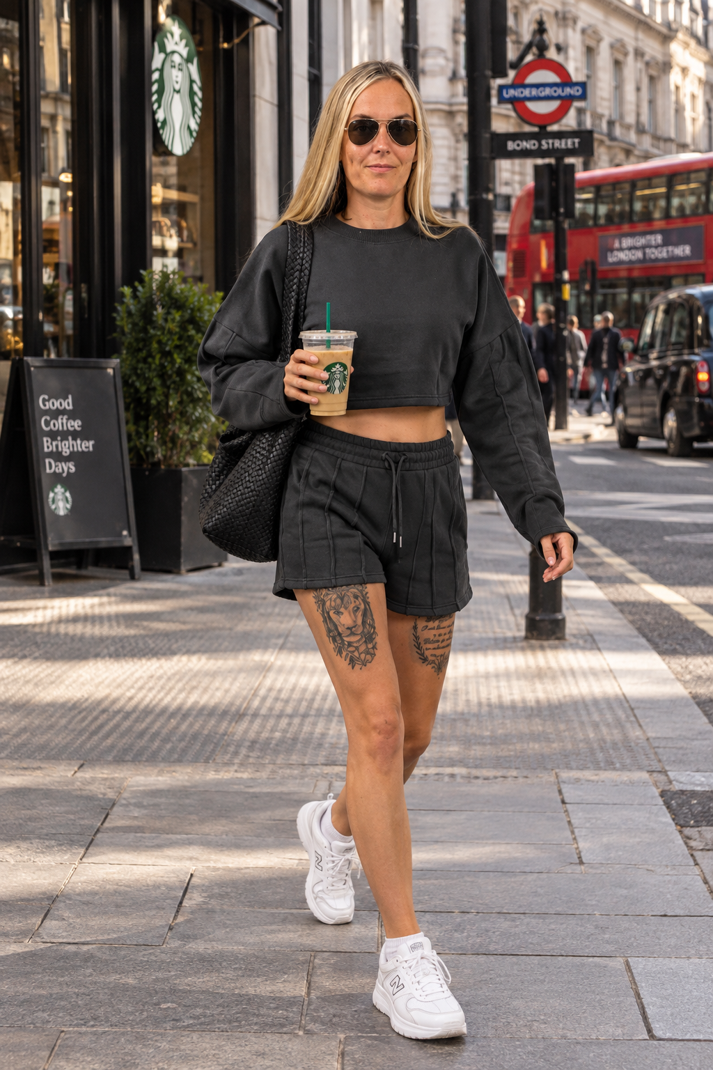 KALÉA Cloudline Cropped Short Set – Charcoal