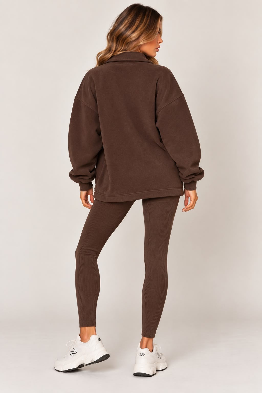KALEA NYC Oversized Quarter Zip Sweatshirt & leggings set