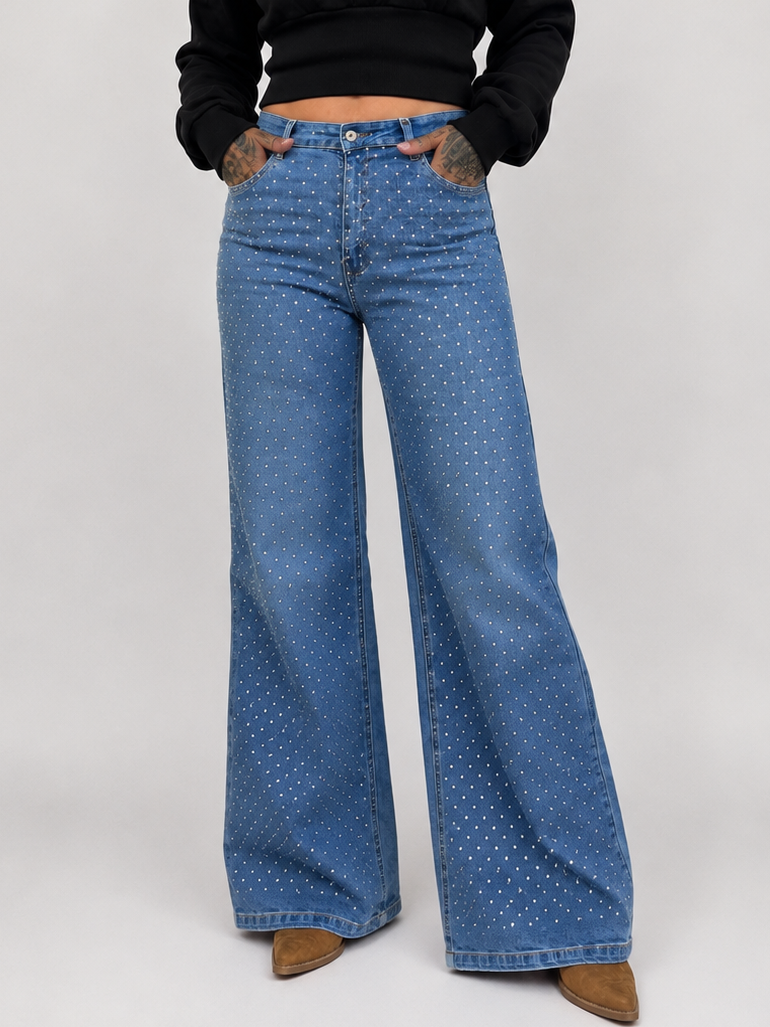 The Diamanté Wide-Leg Jeans ✨