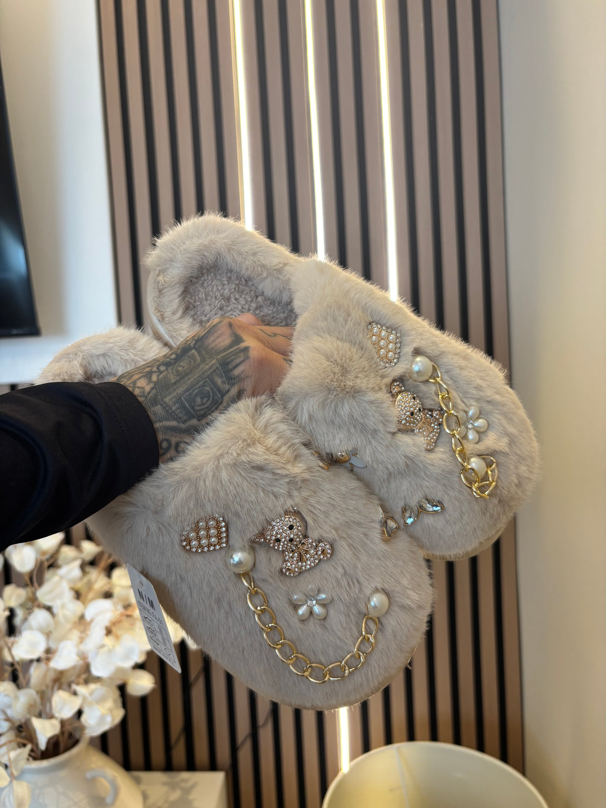 The Coco Luxe Teddy Charm Slippers 🧸✨
