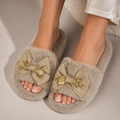 KALÉA Luxe Bow Slippers -MOCHA