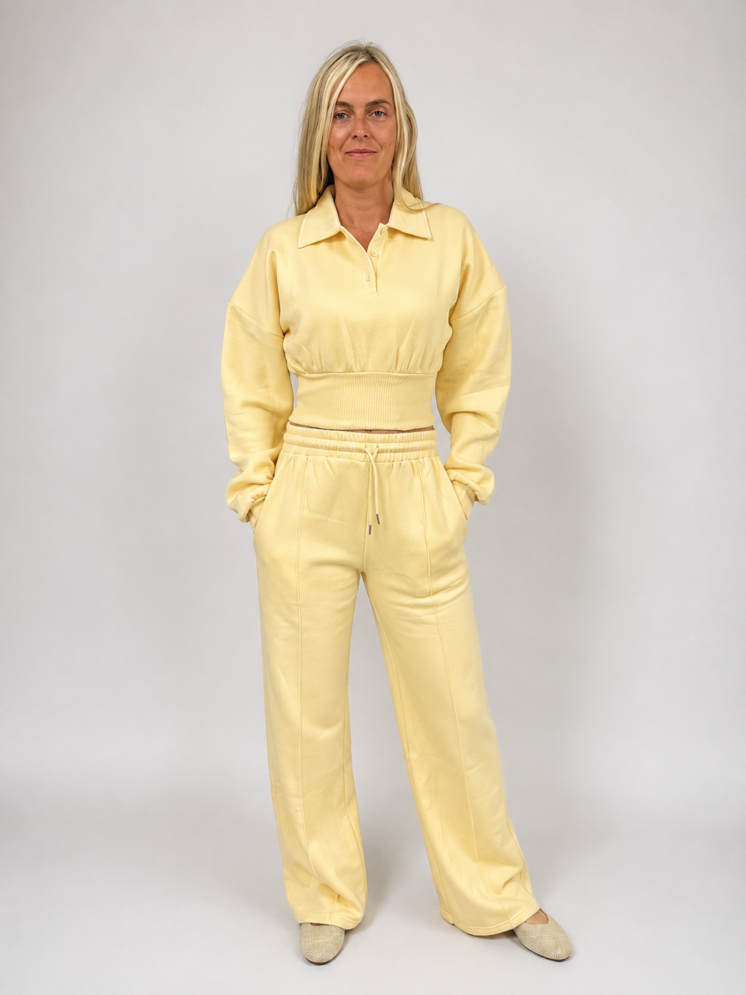 The Chelsea Polo Lounge Set -lemon