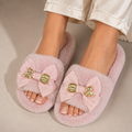 KALÉA Luxe Bow Slippers-BLUSH PINK