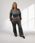 KALÉA The Sienna Button-Down Lounge Set – Charcoal Grey 🩶