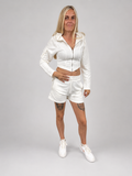 The KALÉA Sculpt Zip Short Set-WHITE