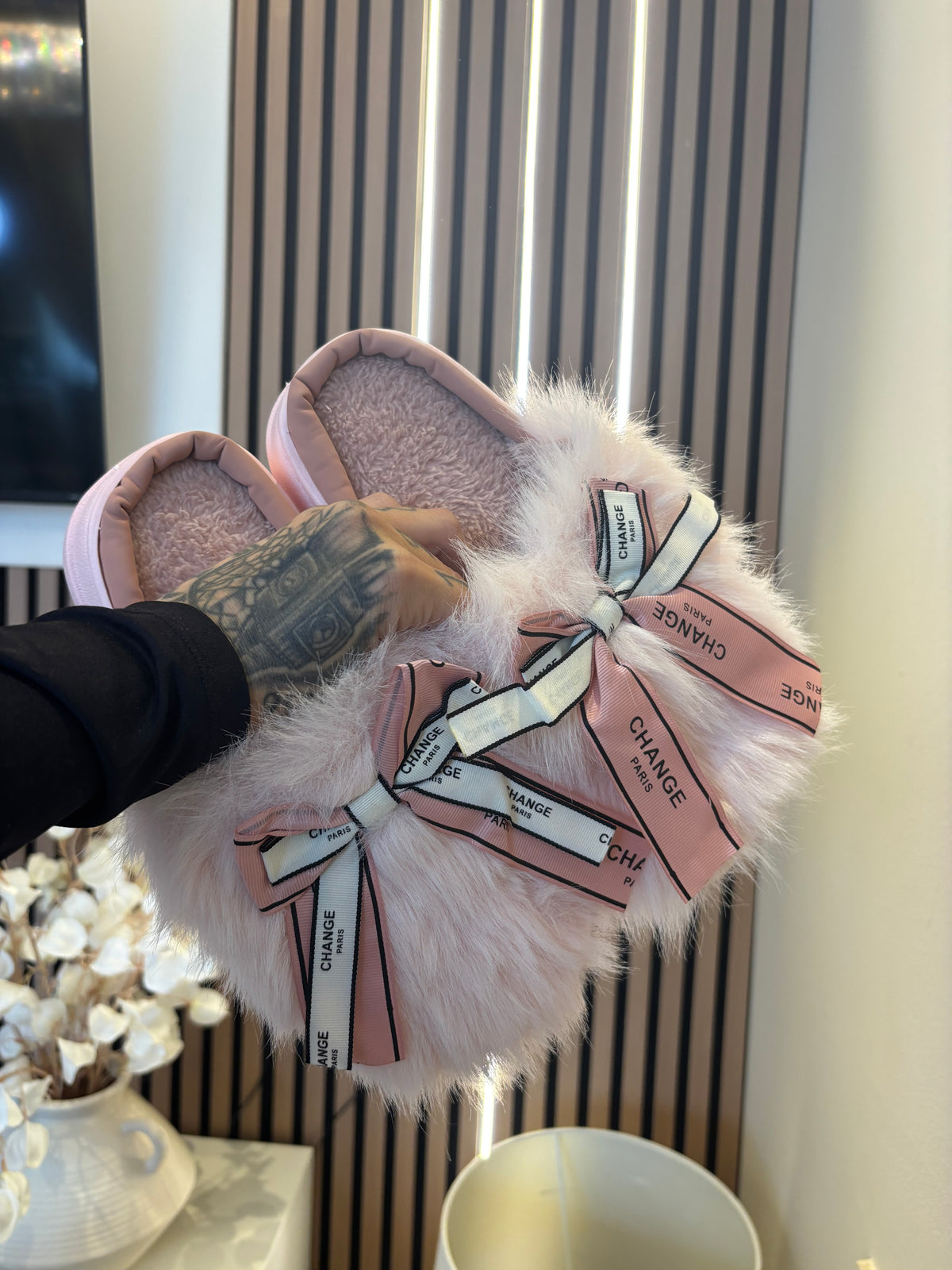 The Amélie Luxe Fluffy Bow Slippers 🎀✨