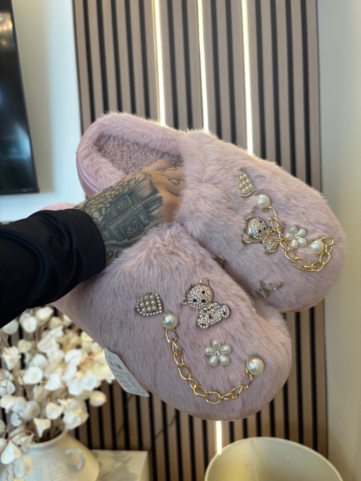 The Coco Luxe Teddy Charm Slippers 🧸✨
