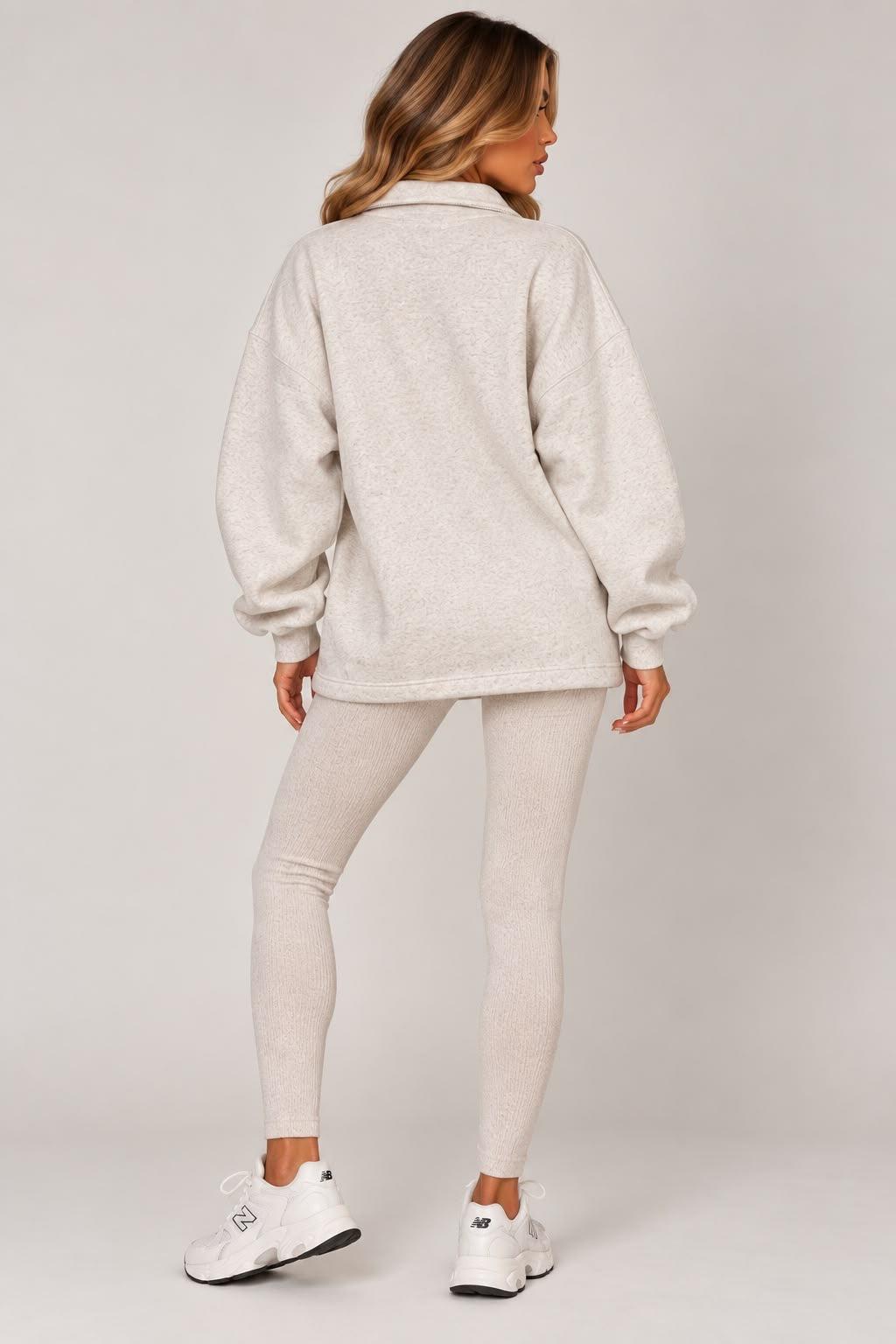 KALEA NYC Oversized Quarter Zip Sweatshirt & leggings set