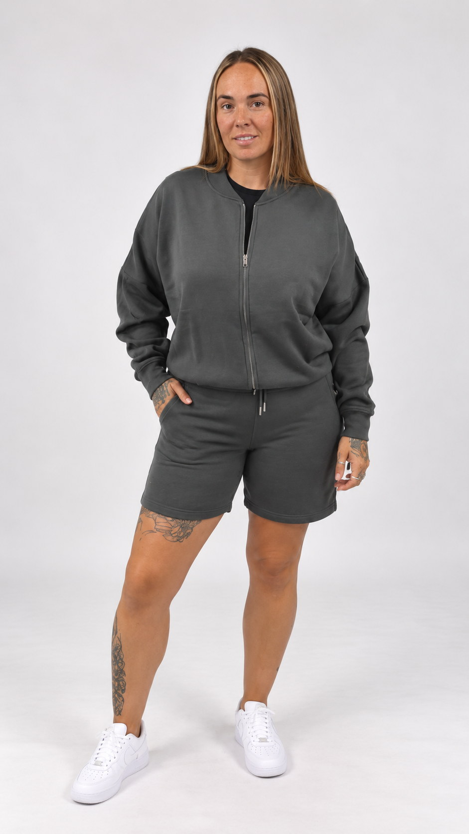 The Essential Bomber Short Set -GREY