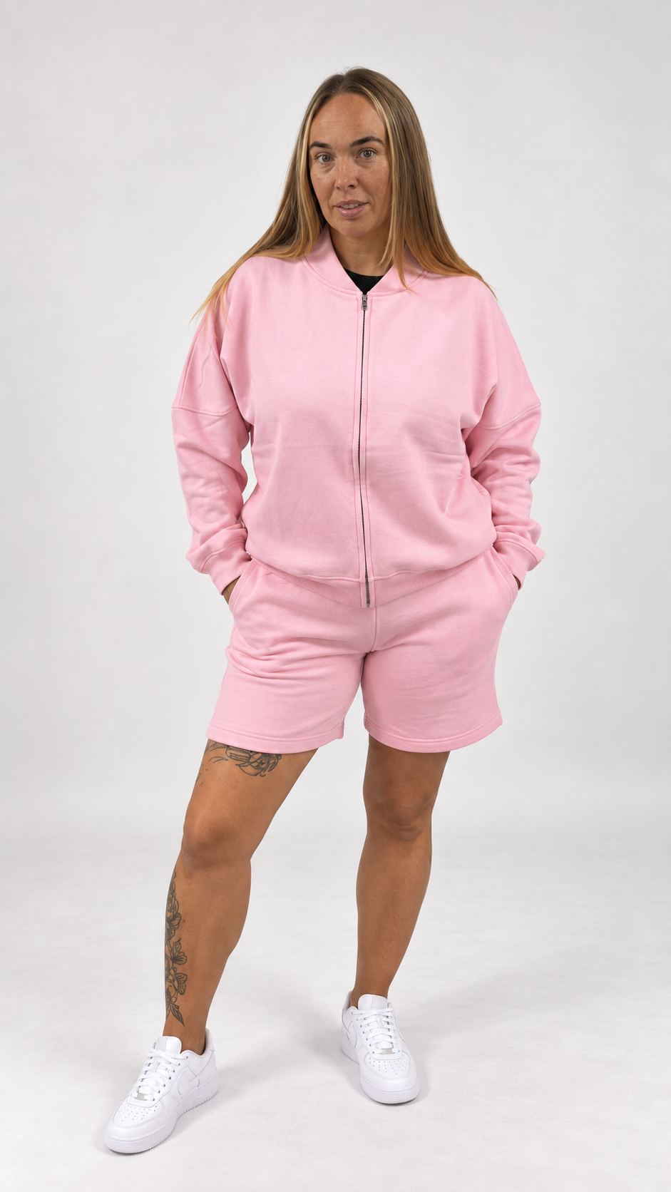 The Essential Bomber Short Set -PINK