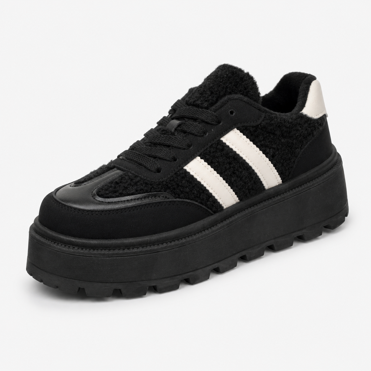 The Teddy Platform Trainers – Black 🖤✨