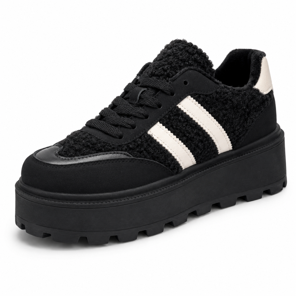 The Teddy Platform Trainers – Black 🖤✨