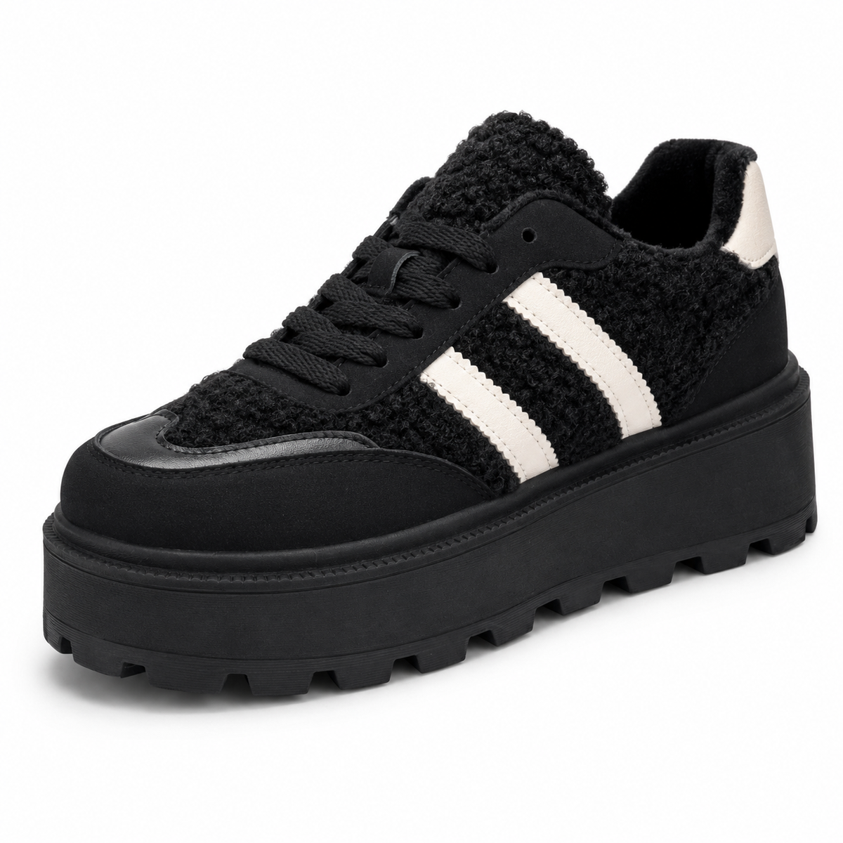 The Teddy Platform Trainers – Black 🖤✨