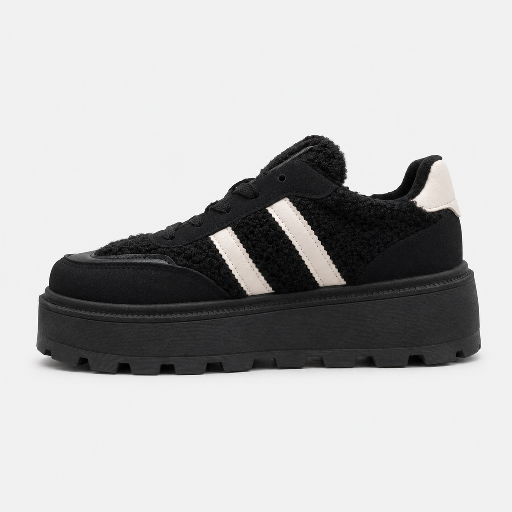 The Teddy Platform Trainers – Black 🖤✨