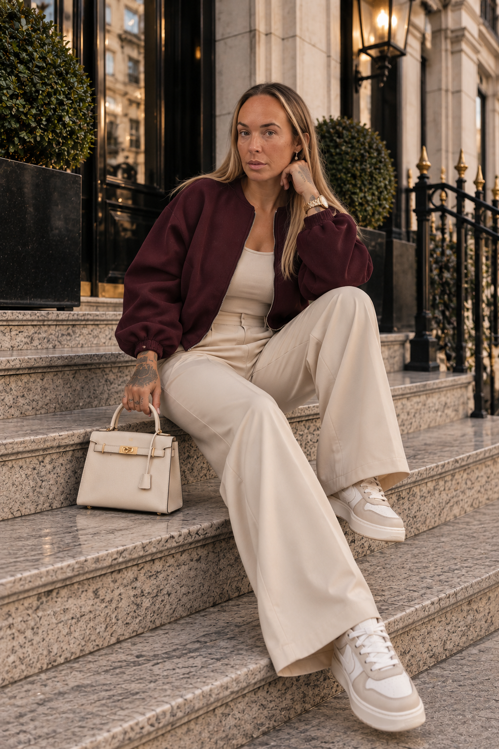 KALÉA bomber jacket -wine