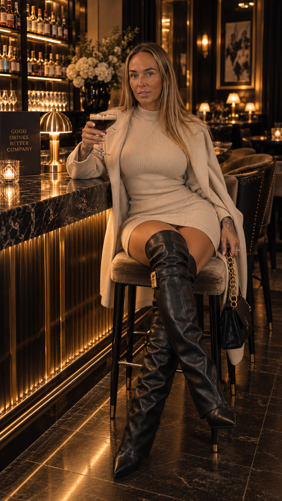 KALÉA The Bordeaux Lock Over-the-Knee Boots 🖤
