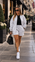 The Essential Bomber Short Set -ASH GREY