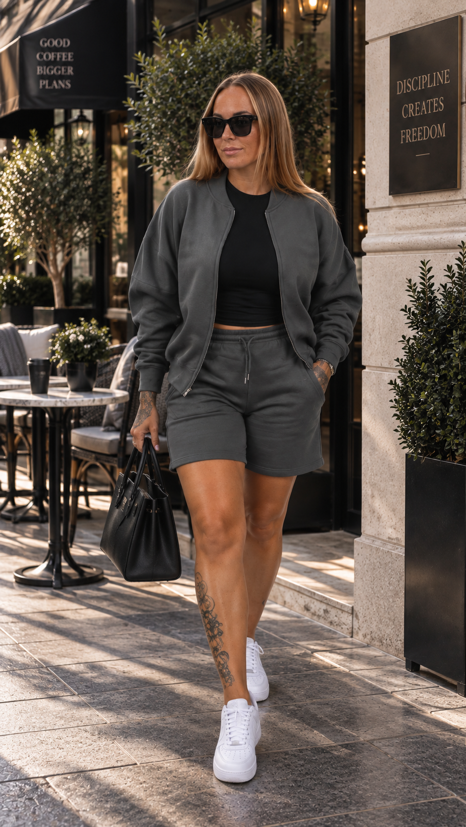 The Essential Bomber Short Set -GREY